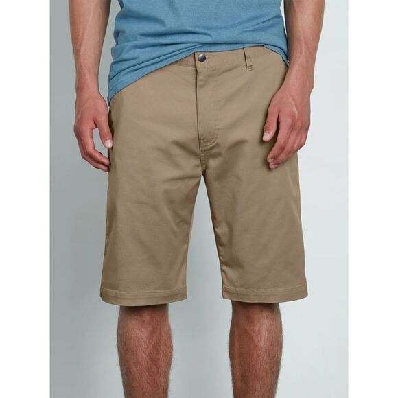 Volcom Men Size 28 Khaki Vmonty Cotton Stretch NEW Chino Shorts Relaxed Fit - Picture 1 of 10